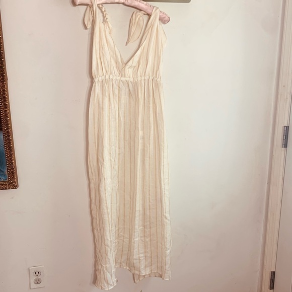 Mara Hoffman revolve Calypso cream khaki braided maxi dress V-neck xl nwt - Picture 5 of 12